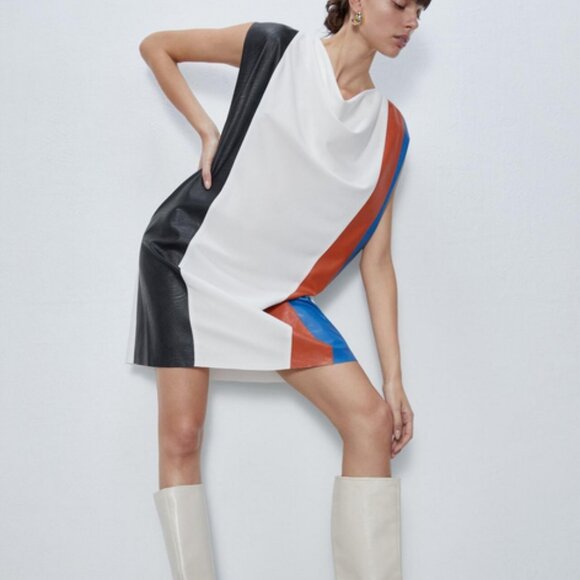 Zara Faux leather dress - Picture 1 of 10